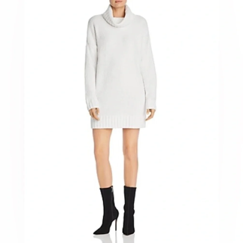 NWT ATM Anthony Thomas Melillo Chalk Turtleneck Chenille Sweater Dress - Picture 16 of 16